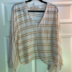 Guapa Anthropologie bell sleeve blouse size M